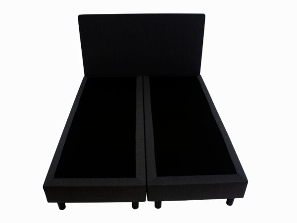 Bedworld Boxspring 140x200 zonder Matras - 2 Persoons Bed - Massieve Box met Luxe Hoofbord - Antraciet