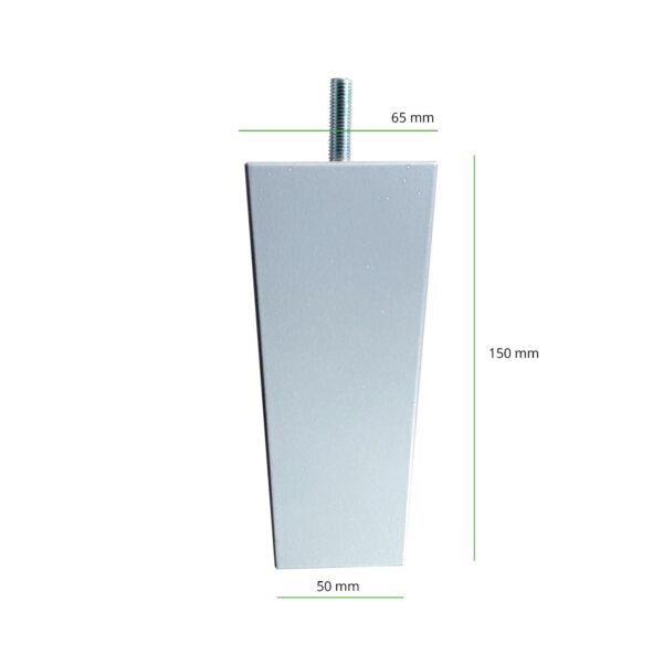 Bedworld Boxspring Blok Poten - Taps - 15 cm - Zilver