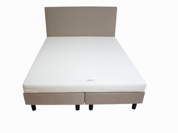 Bedworld Boxspring Hotel 160x200 cm met Matras (SG25) - Bed - Hard Ligcomfort - Creme / Beige