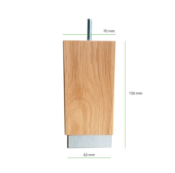 Bedworld Boxspring Blok Poten - Staal - 15 cm - Eiken