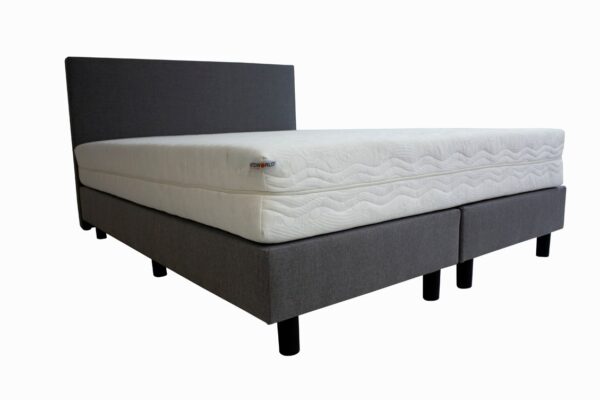 Bedworld Boxspring 140x200 incl. Matras - Koudschuim Matras - Medium Ligcomfort - Grijs