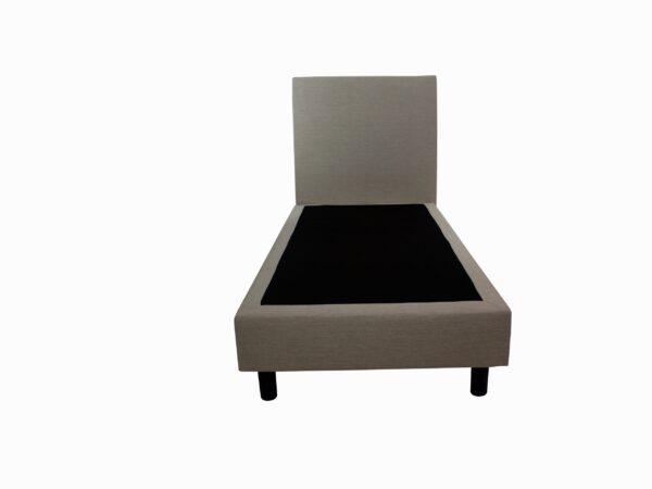 Bedworld Boxspring 80x220 cm zonder Matras - 1 Persoons Bed - Massief Gestoffeerde Box - Creme