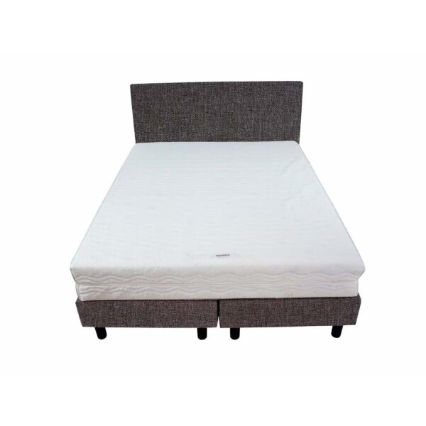 Bedworld Boxspring 120x220 - Medium - Linnenlook - Donker grijs (S05)