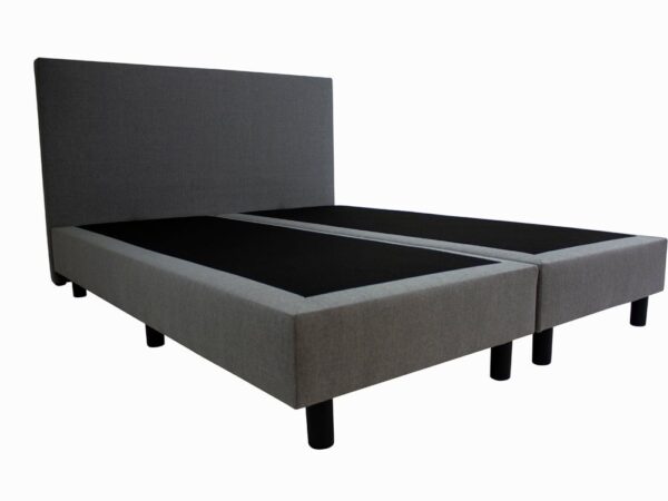 Bedworld Boxspring 180x200 - Ombouw - Luxe Hoofdbord - Gestoffeerd - Gemiddeld Ligcomfort - Grijs