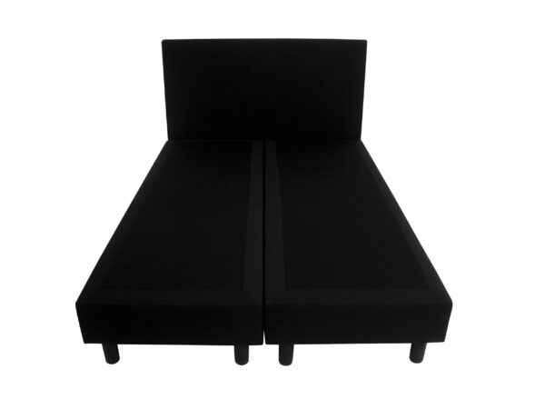 Bedworld Boxspring 140x200 zonder Matras - 2 Persoons Bed - Massieve Box met Luxe Hoofbord - Zwart