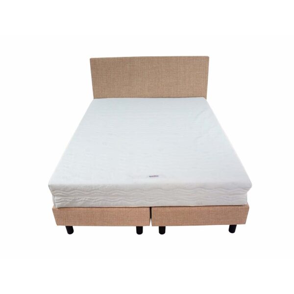 Bedworld Boxspring 120x220 - Medium - Linnenlook - Donker beige (S17)