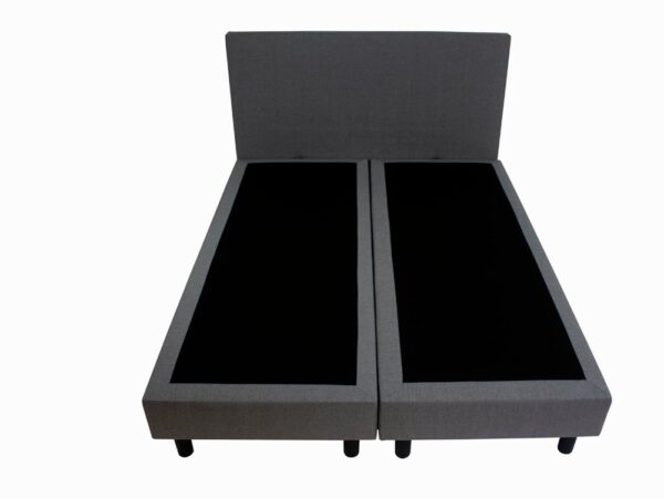 Bedworld Boxspring 140x200 zonder Matras - 2 Persoons Bed - Massieve Box met Luxe Hoofbord - Grijs