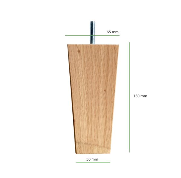 Bedworld Boxspring Blok Poten - Taps - 15 cm - Eiken