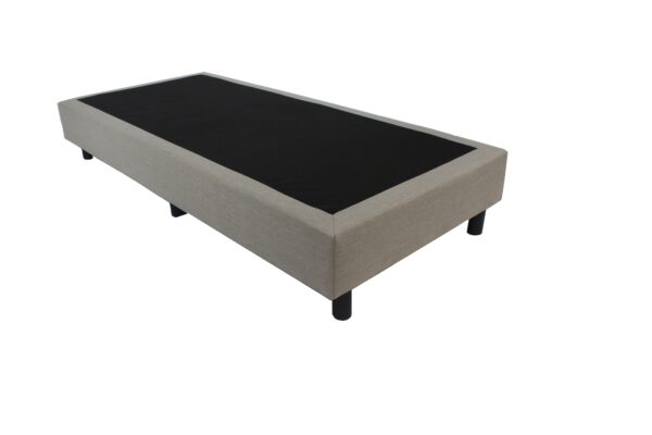 Bedworld Boxspring 90x200 zonder Matras - 1 Persoons Bed - Massieve Box - Creme