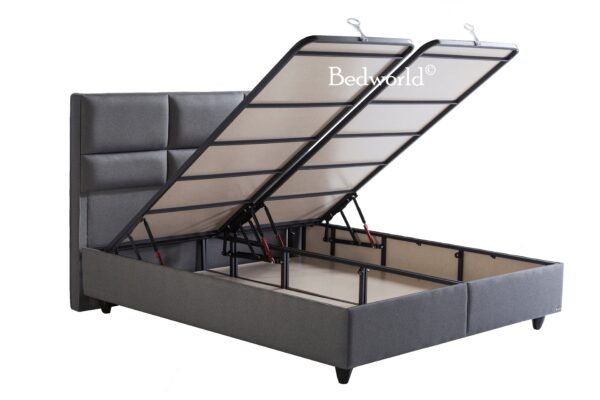 Bedworld Boxspring met Opbergruimte 160x200 cm - Bed met Opbergruimte - Met Matras - Grijs - Hamilton