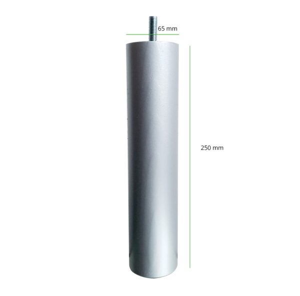 Bedworld Boxspring Blok Poten - Rond - 25 cm - Zilver