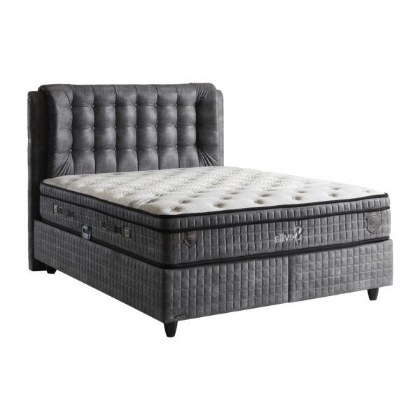 Bedworld Boxspring met Opbergruimte 180x200 cm  - Bed met Opbergruimte - Met Springveren Matras - Grijs