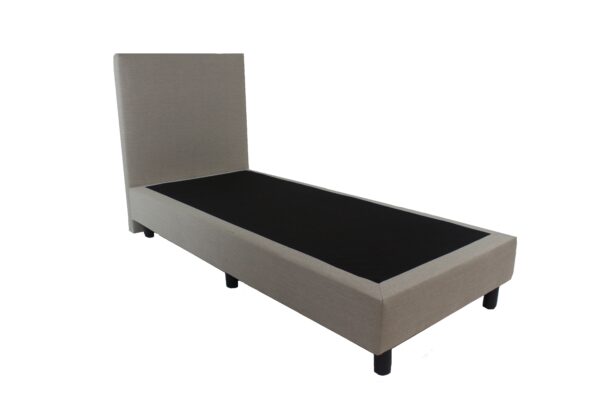 Bedworld Boxspring 90x220 - Luxe Hoofdbord - Gestoffeerd - Massieve Box - 1 Persoons Bed - Hout - Creme
