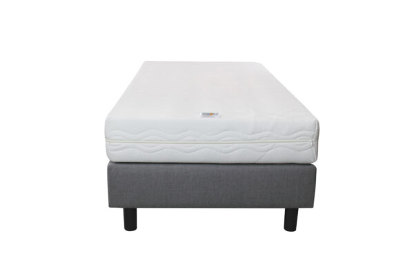 Bedworld Boxspring 90x220 cm met Matras - Pocketvering Matras - Gestoffeerd - Massieve Box - Grijs