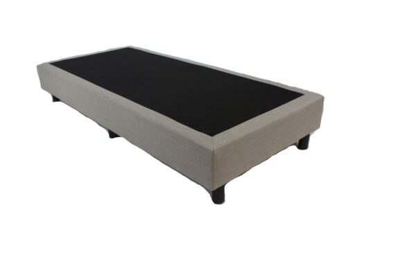 Bedworld Boxspring 90x210 zonder Matras - 1 Persoons Bed - Massieve Box - Creme